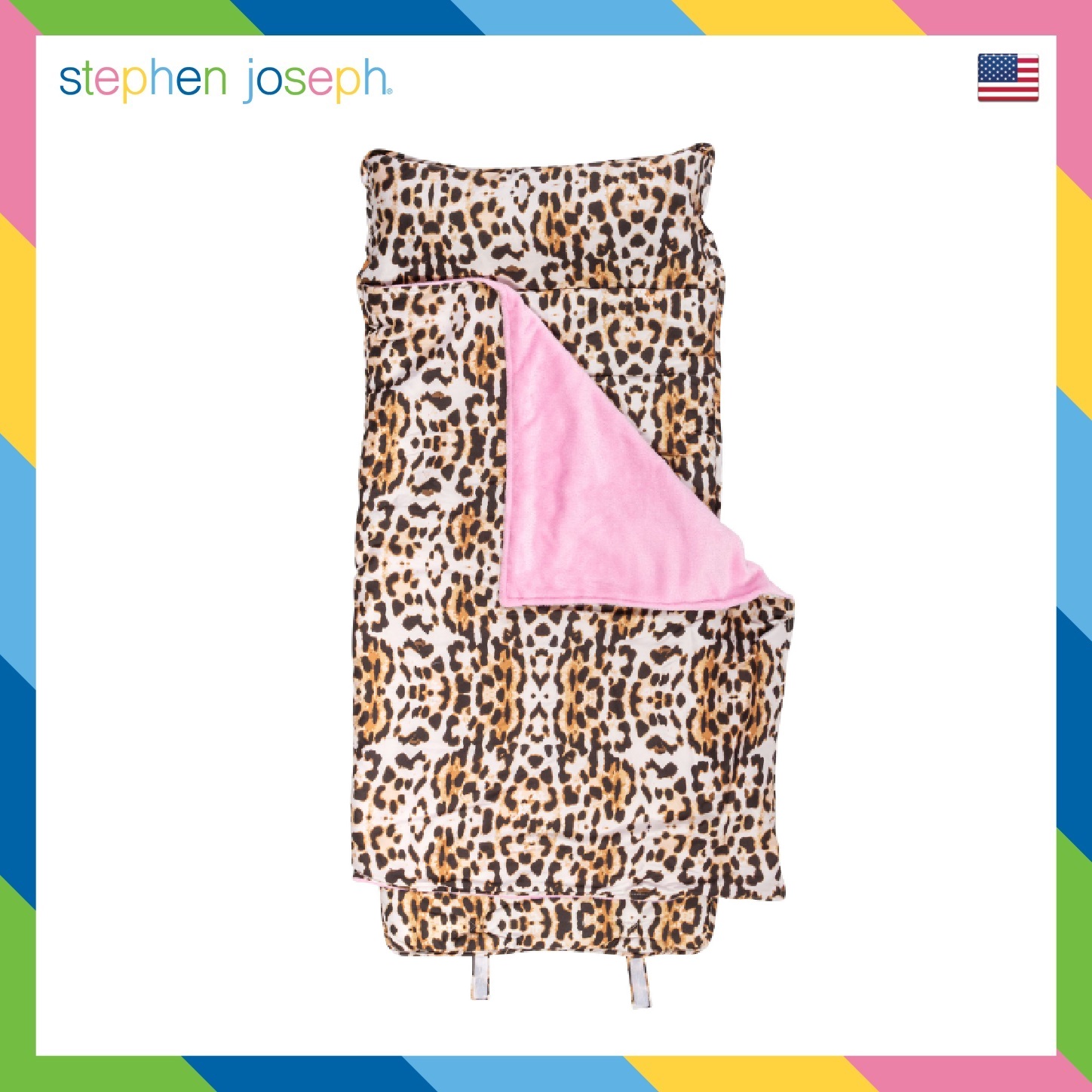 Stephen Joseph Portable Children's Mattress Popular from America Free Name Stickers All over Print Nap Mat Leoprad to Match with a Backpack. ราคา 2,195 บาท*ส่งฟรี