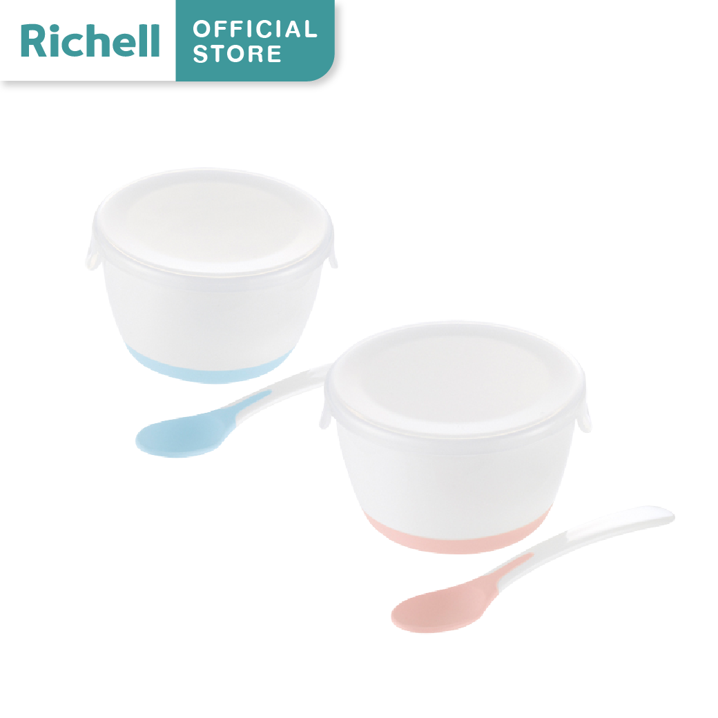 Richell (ริเชล)ชุดชามป้อนอาหารเด็ก ใช้ผสมอาหารได้ในตัว พร้อมช้อนปลายนิ่ม เหมาะสำหรับเด็กวัย 4 เดือนขึ้นไป ราคา 350 บาท*ส่งฟรี
