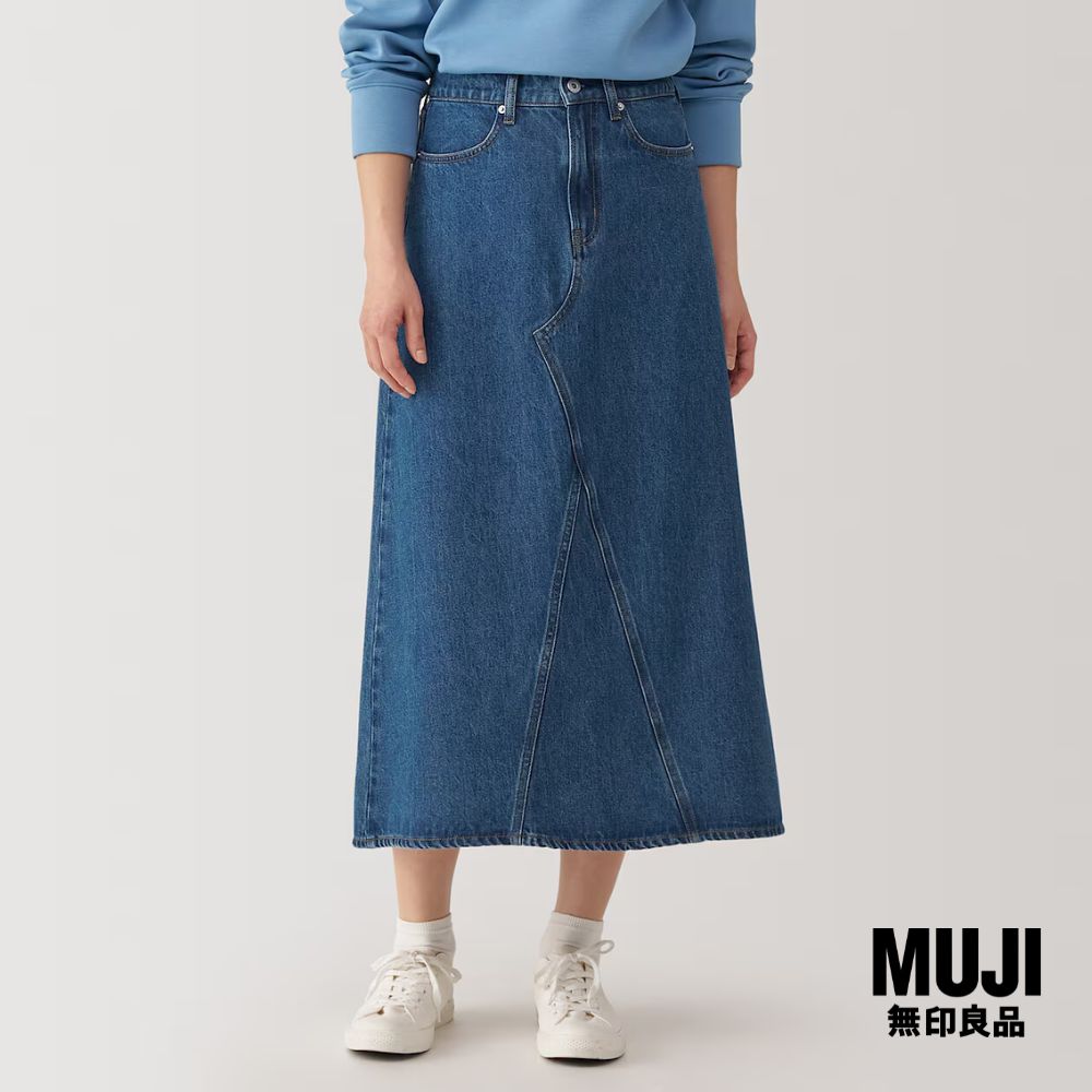 มูจิ กระโปรงยาวทรงเอผ้านุ่นกะปกเดนิม ผู้หญิง - MUJI Kapok Blend Denim A-Line Skirt ราคา 990 บาท*ส่งฟรี