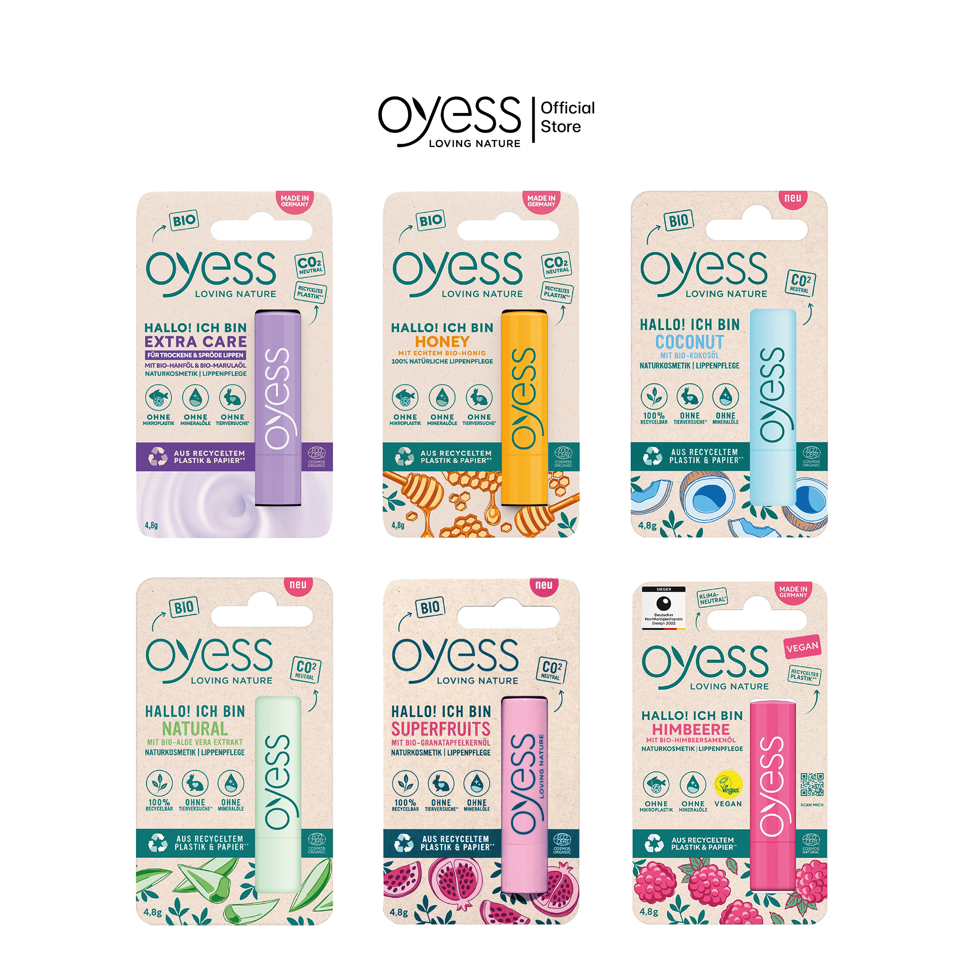 (ของแถม คละสูตร) Oyess soft lip care ลิปมันออร์แกนิค สำหรับปากแห้ง นำเข้าจากเยอรมัน ราคา 99,999 บาท*ส่งฟรี
