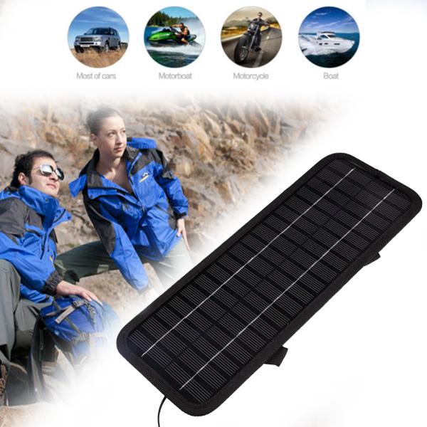 Smart Portable Solar Panel Power Battery Charger 12V 5W Car Solar Cells