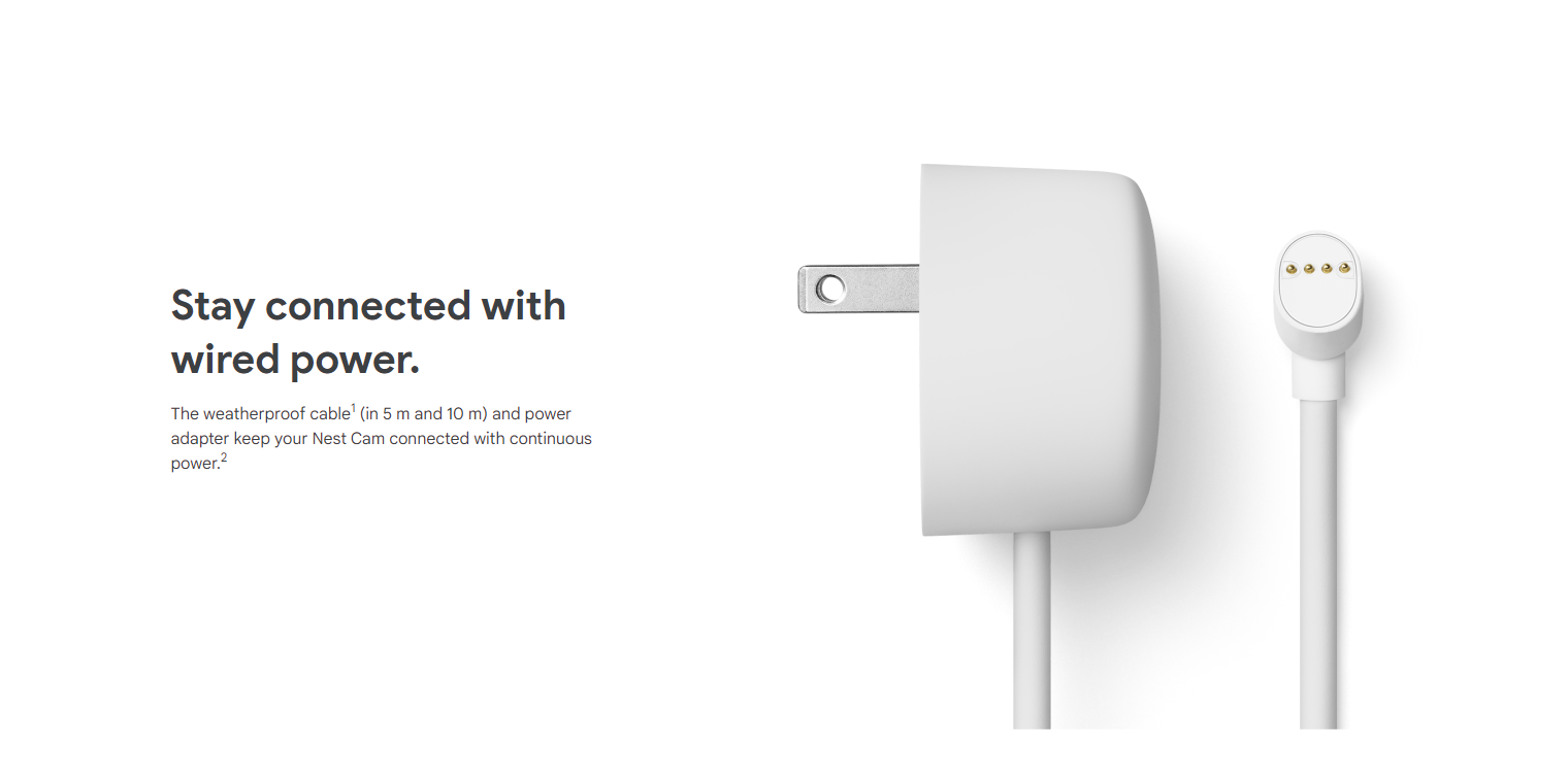nest camera power adapter replacement