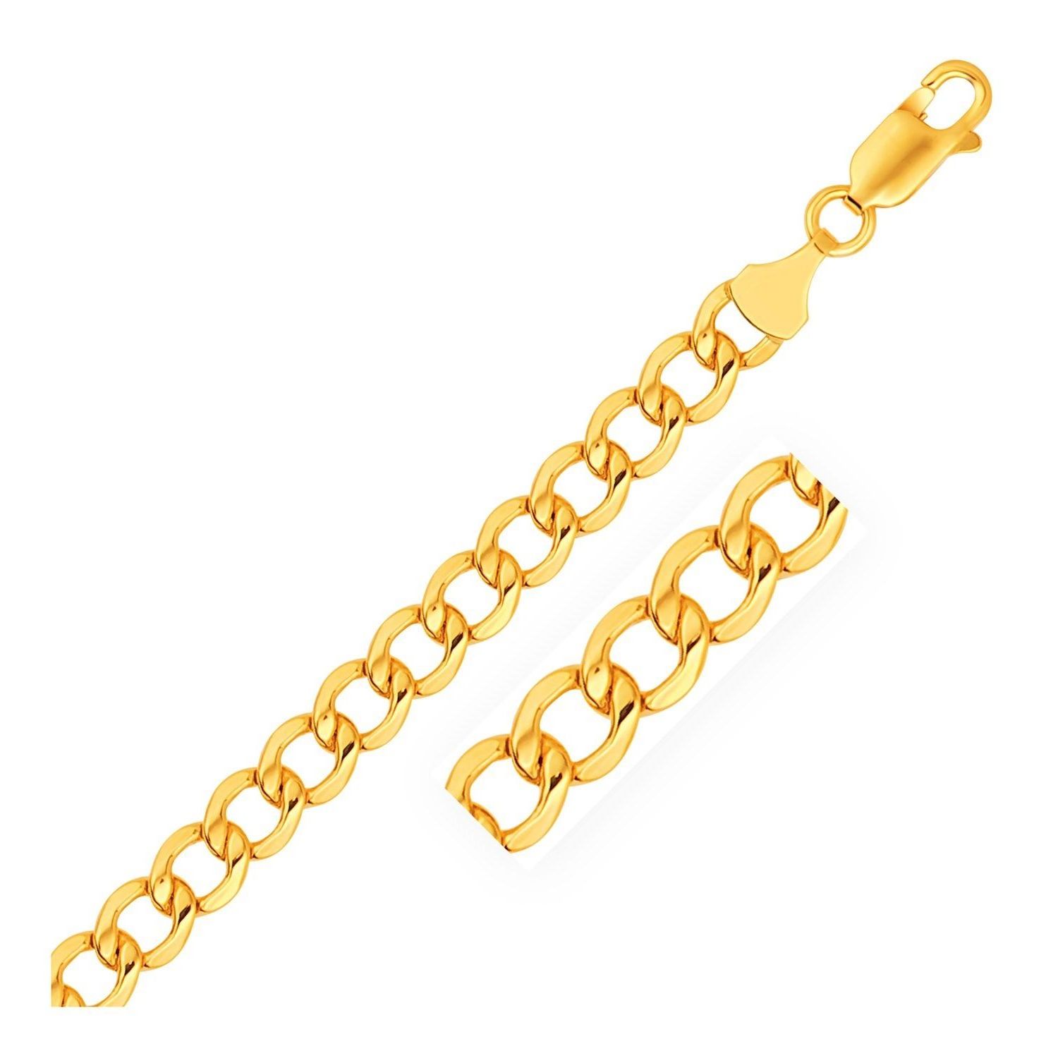 รูปสินค้า Nathalias NY Lite Curb Bracelet in 10k Yellow Gold (6.2mm)