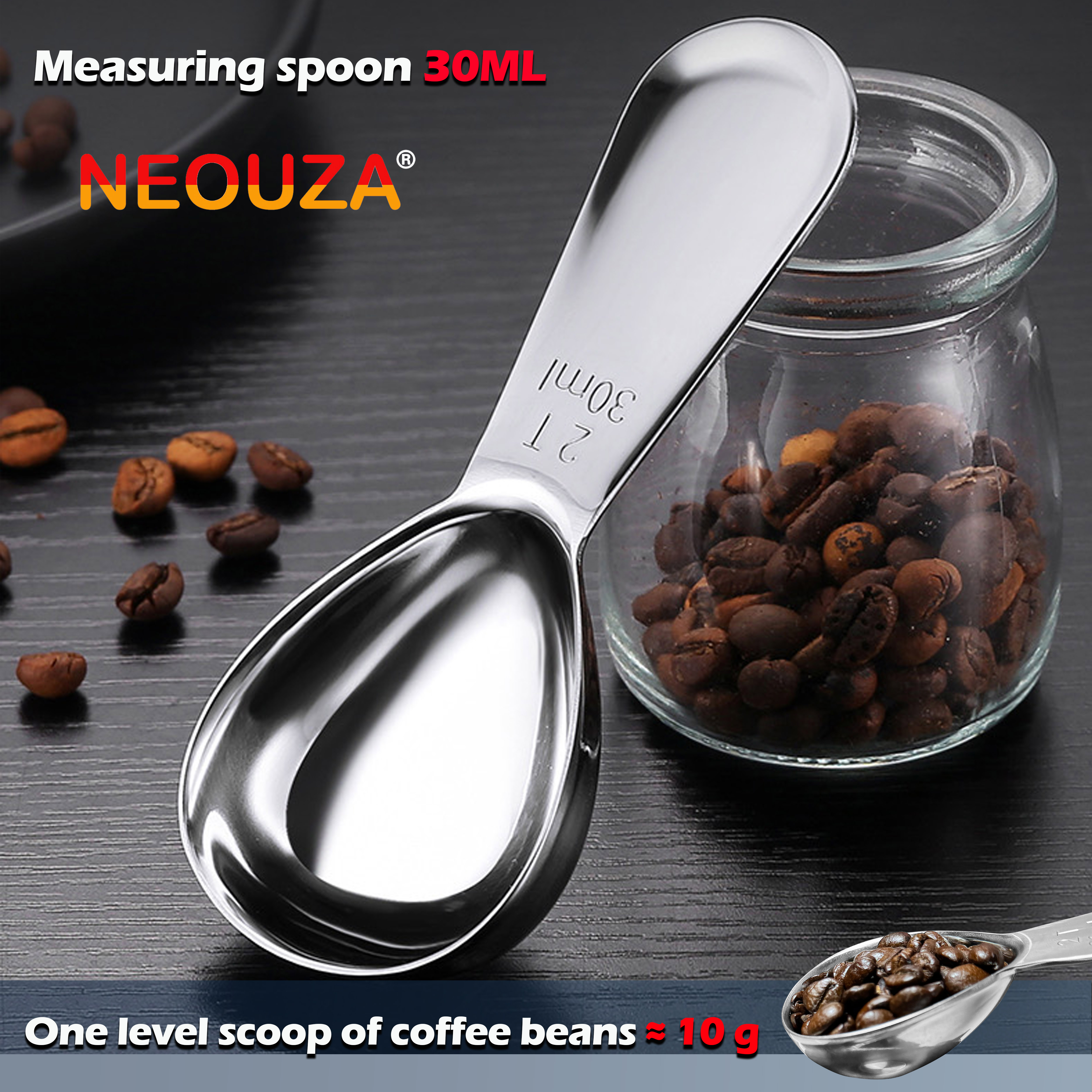 NEOUZA Coffee Scoop Stainless Steel 30ml Espresso Spoon, Tablespoon Measuring Spoon for Coffee Bean, Loose Tea, Sugar, Flour ราคา 89 บาท*ส่งฟรี