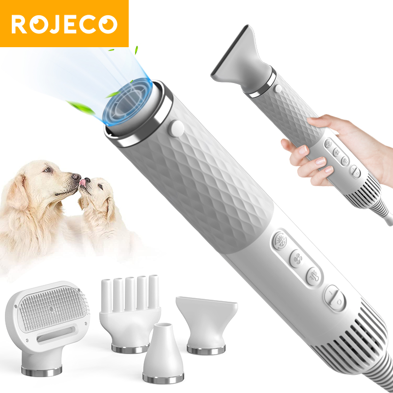 ROJECO Portable 2 in 1 Pet Hair Dryer For Dogs Cat Grooming Comb Brush Professional Dog Blow Dryer Smart Dog Blower Accessories ราคา 2,279 บาท*ส่งฟรี