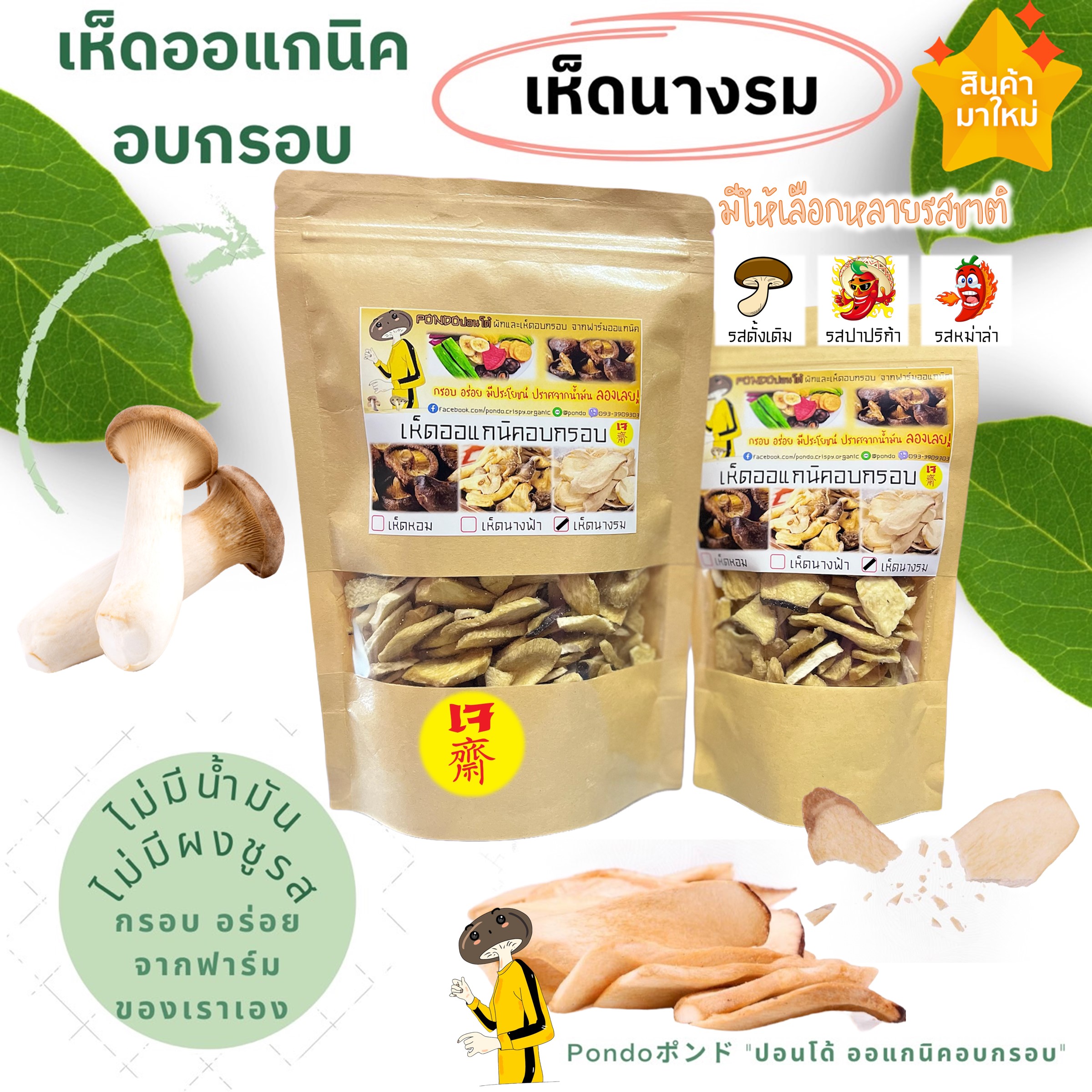 Crispy King Oyster Mushrooms no Oil ราคา 49 บาท*ส่งฟรี