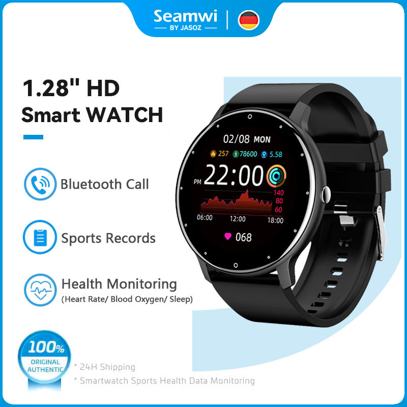 Seamwi Smart watch for Men women Touchscreen Sport IP67 Waterproof Bluetooth Blood Pressure Heart Rate Long Battery Watch ราคา 448 บาท*ส่งฟรี