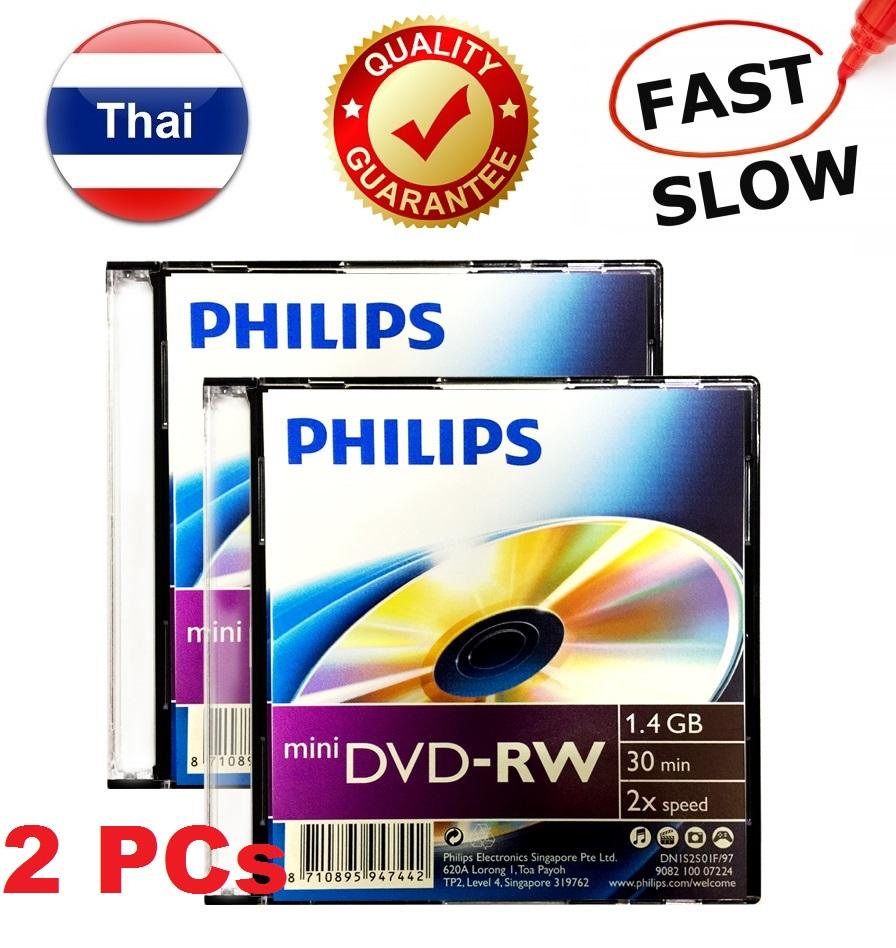 แผ่น Philips Mini DVD-RW ( ชนิด ลบ แล้ว เขียนใหม่ ได้ ) เวลา 30 นาที สำหรับกล้อง DVD HandyCam