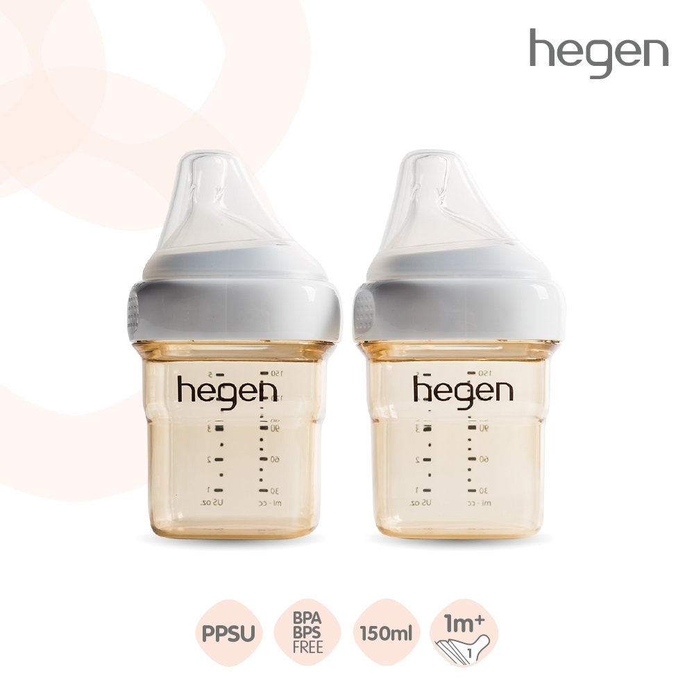 Hegen PCTO ขวดนมพร้อมจุกนม (แพ็ค 2 ชิ้น) Feeding Bottle PPSU 5oz/150ml เบอร์ 1 Slow Flow น้ำนมไหลช้า ราคา 1,305 บาท*ส่งฟรี