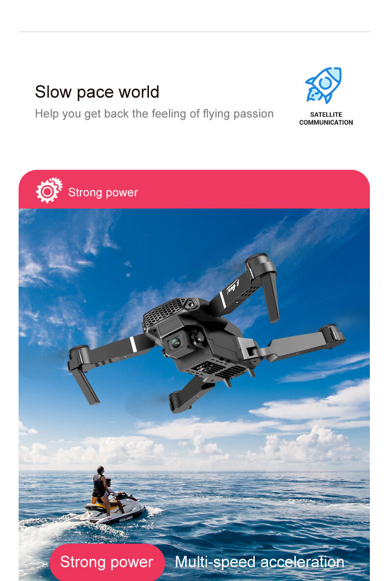 รูปภาพรายละเอียดของ E88โดรนพร้อมกล้อง โดรน Rc Drone 4k HD Wide Angle Dual Camera WiFi fpv Drone Dual Camera Qpter Real-time transmission Helicopter Toys