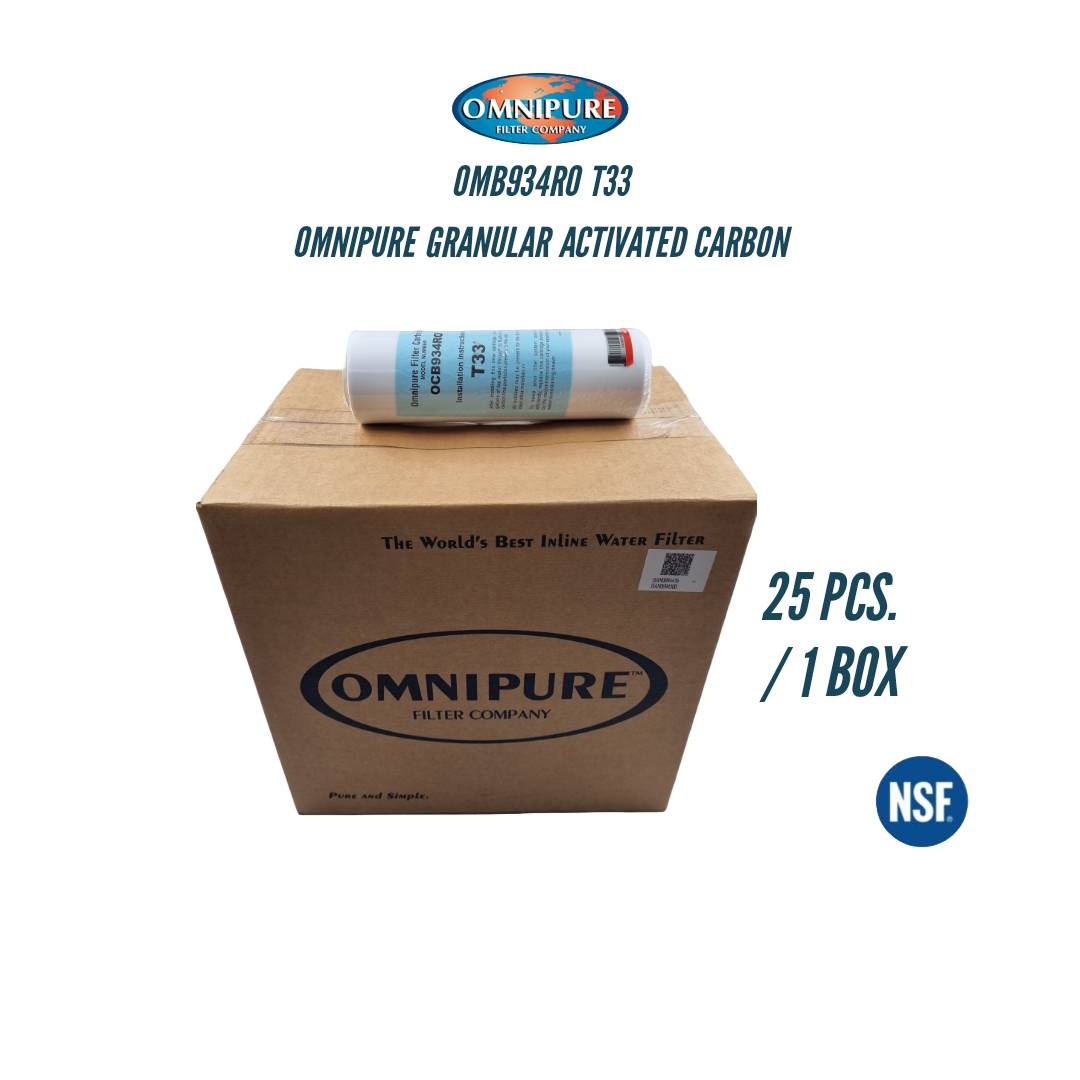 OMNIPURE USA GAC OMB934RO T33 ไส้กรองน้ำดื่ม ขนาด 2.5 x 10" Granular Activated Carbon จำนวน 1 ลัง (25 Pcs./BOX) ราคา 18,750 บาท*ส่งฟรี