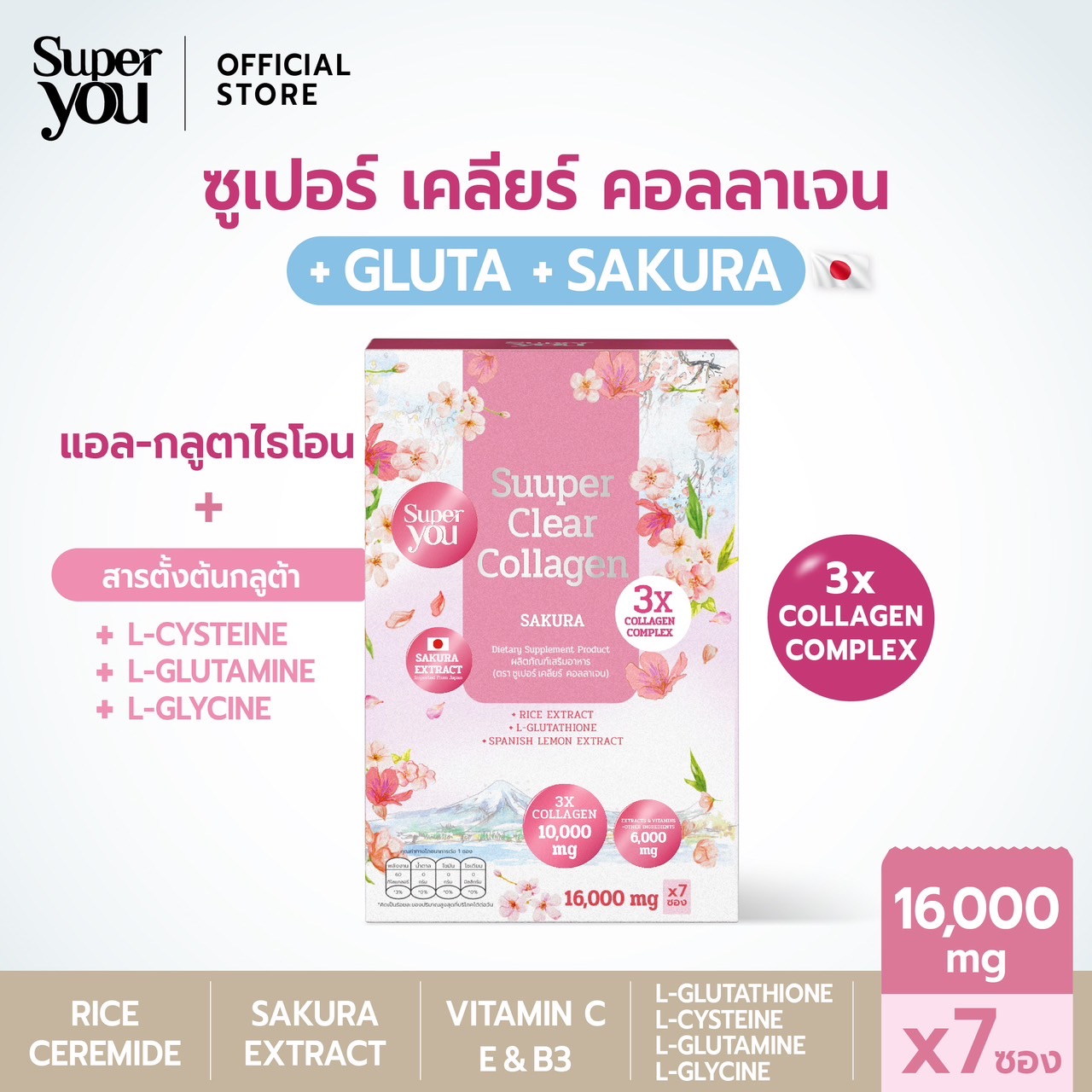 [X1 box] Suuper Clear Collagen - Super you ราคา 419 บาท*ส่งฟรี