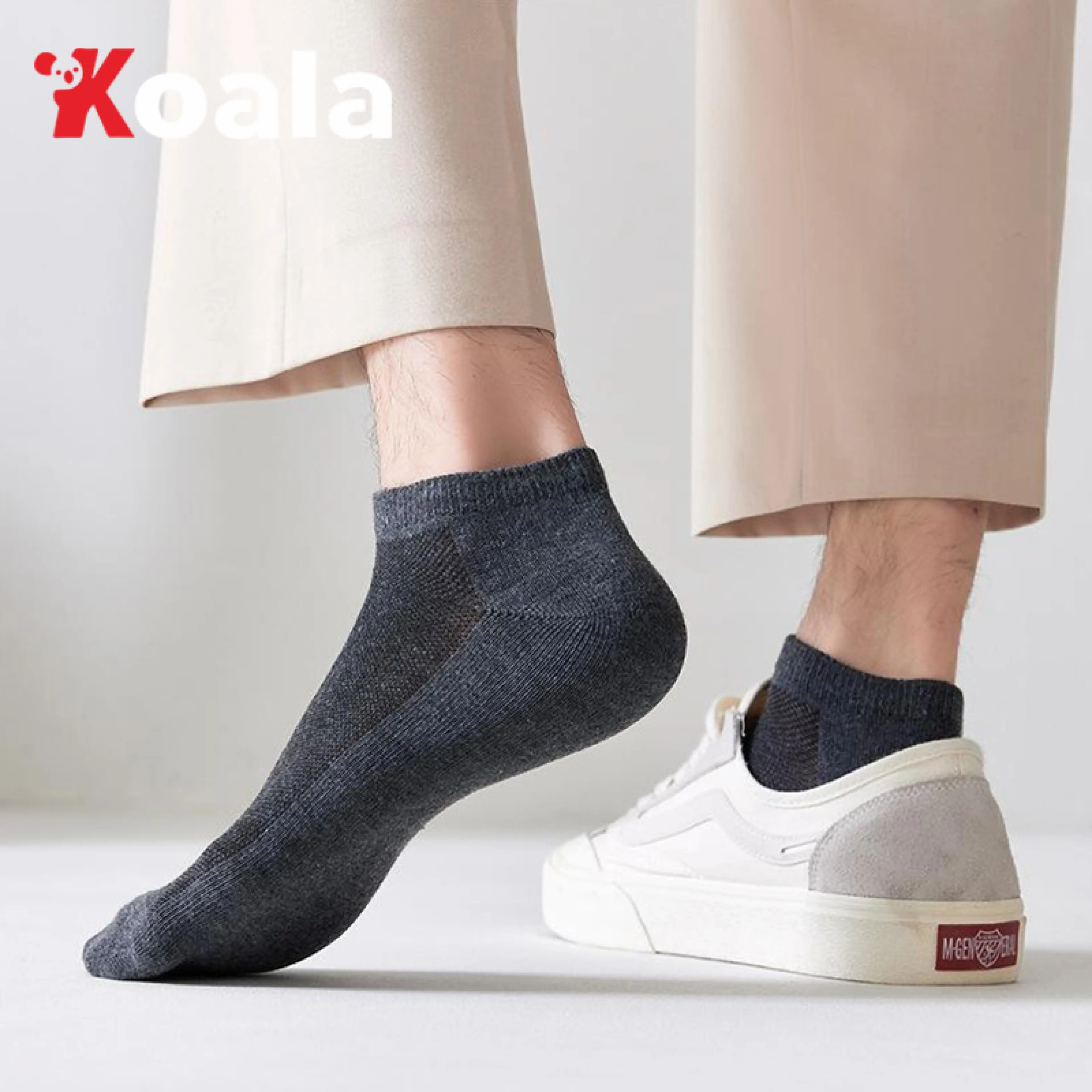 KOALA ถุงเท้าข้อสั้น ถุงเท้าสีพื้น สีสุภาพ เนื้อผ้านุ่ม