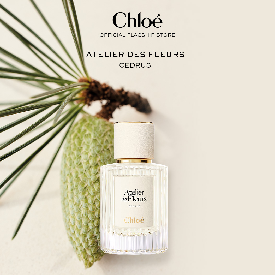 น้ำหอมแท้ น้ำหอมเคาน์เตอร์แบรนด์ Chloé ผู้หญิง Atelier Des Fleurs Cedrus Eau De Parfum สำหรับผู้หญิง สัญลักษณ์แห่งความภักดี กลิ่นวู๊ดดี้ที่เปล่งประกายและเย้ายวน ราคา 5,387 บาท*ส่งฟรี