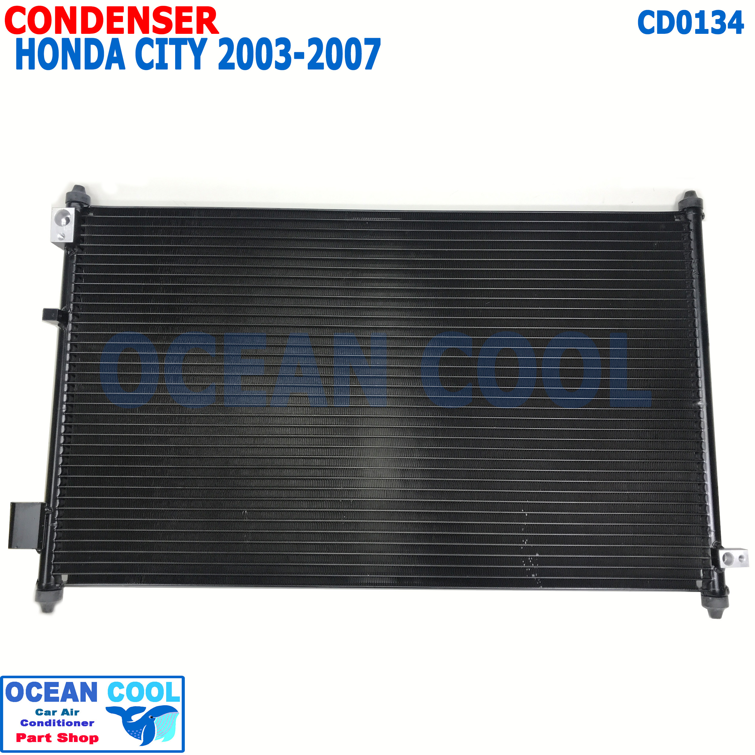 แผงแอร์ ฮอนด้า ซิตี้ ปี 2002 - 2007 CD0134 CONDENSER FOR HONDA CITY ZX แผงคอยล์ร้อน คอยล์ร้อน รังผึ้งแอร์ แมลงสาบ ราคา 1,800 บาท*ส่งฟรี