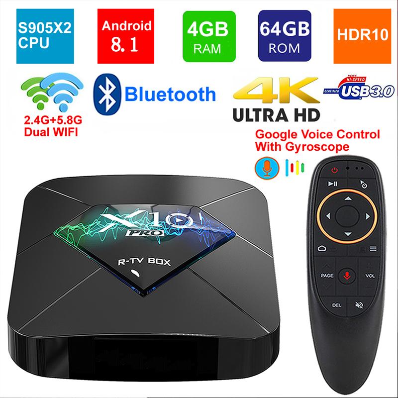  นนทบุรี กล่องรับสัญญาณ X10 PRO S905X2 Android 8.1 4K เครื่องเล่น HD 4GB/64GB TV Box