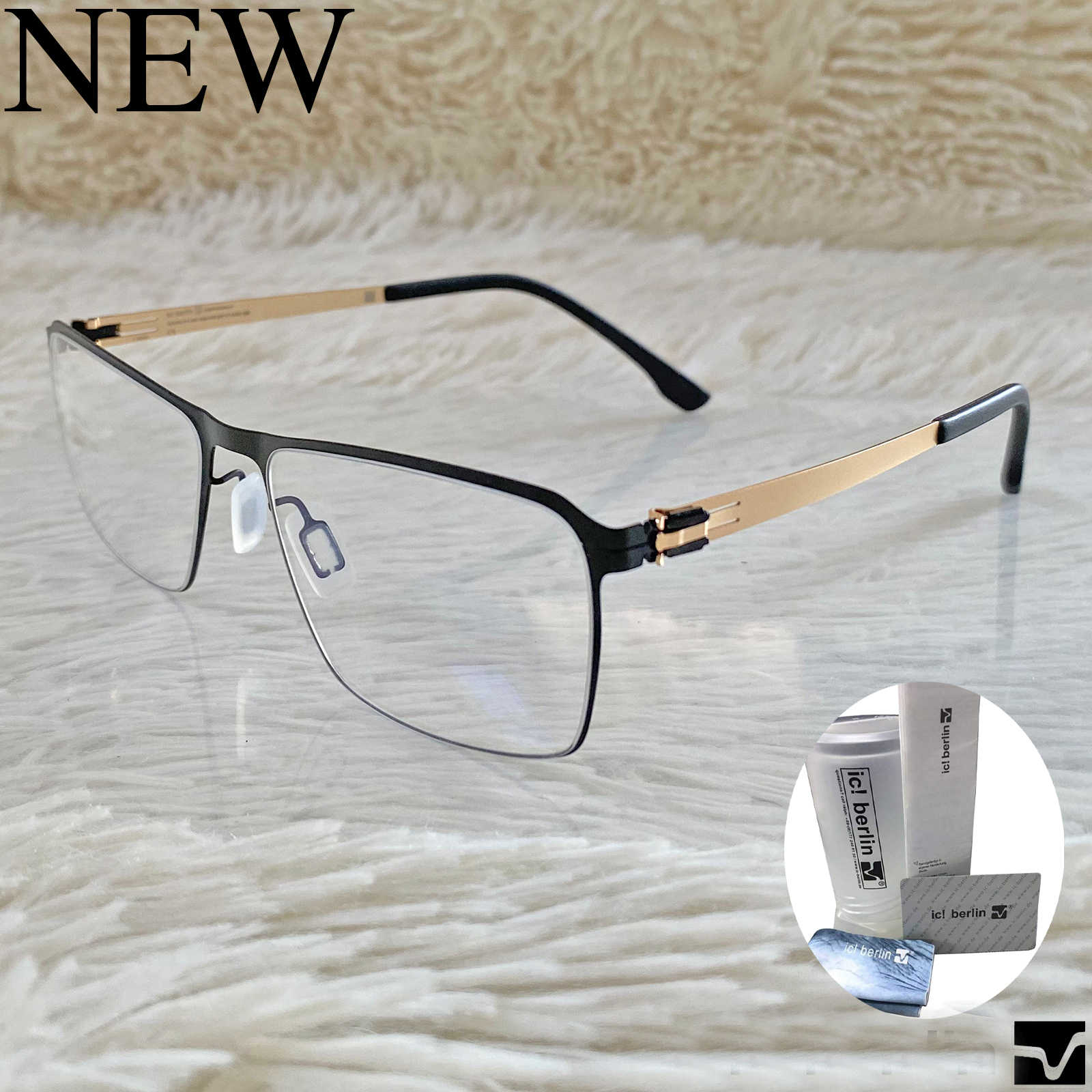 แว่นตา สำหรับตัดเลนส์ กรอบแว่นตา Stainless Fashion ชายหญิง รุ่น 777 สีดำขาทอง กรอบเต็ม ทรงรี ขาไม่ใช้น็อต ถอดได้ น้ำหนักเบา ราคา 1,792 บาท*ส่งฟรี