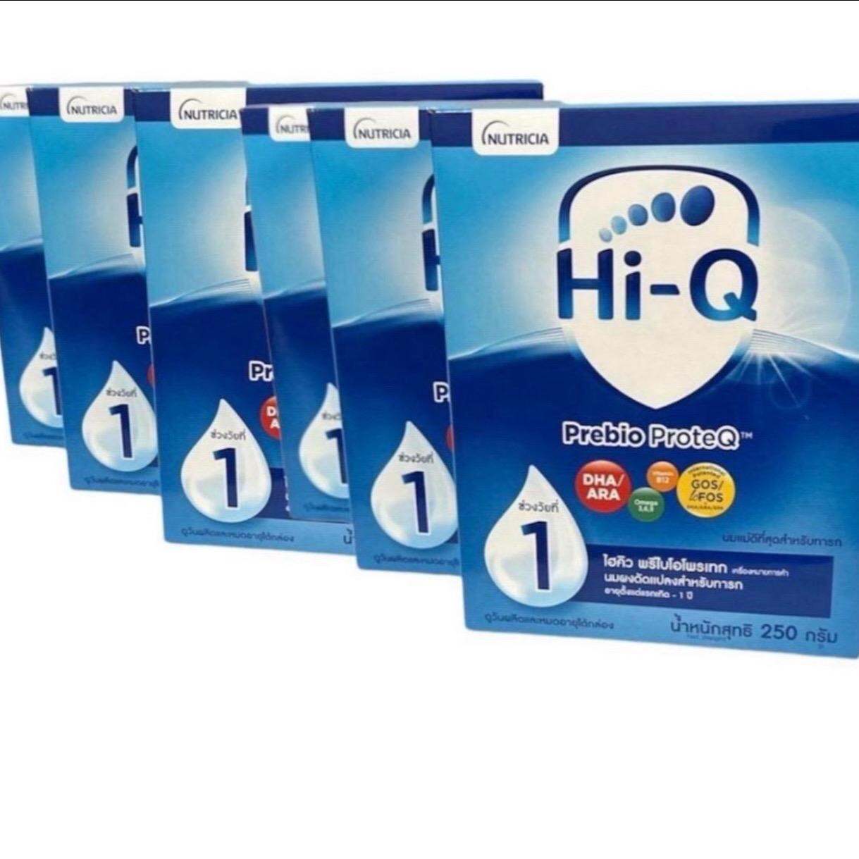 นมHi-Q สูตร 1 250 g Prebio ProTeQ ไฮคิว 1 250 g สำหรับเด็กแรกเกิด-1 ปี ( 6กล่อง) ราคา 1,100 บาท*ส่งฟรี