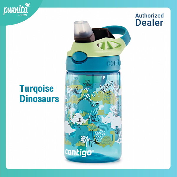 Contigo Kids Gizmo Flip กระติกน้ำหลอดดูด คว่ำไม่หก  ลายการ์ตูน ขนาด 414 ml. [Punnita Authorized Dealer]