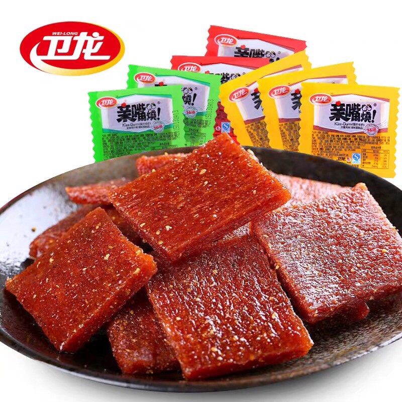 ล่าเถียว ขนมเส้นหม่าล่า 1กล่อง พร้อมทาน ( 卫龙 亲嘴烧 )480g #พร้อมส่ง# ขนม เส้นหม่าล่า ขนมยอดฮิต ราคา 120 บาท*ส่งฟรี