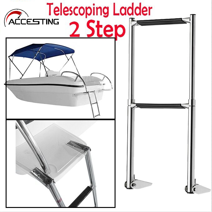 2 ladder foldable boat stainless steel ladder stainless steel ladder boat pool step stainless steel ladder boat pool folding ladder ราคา 2,573 บาท*ส่งฟรี