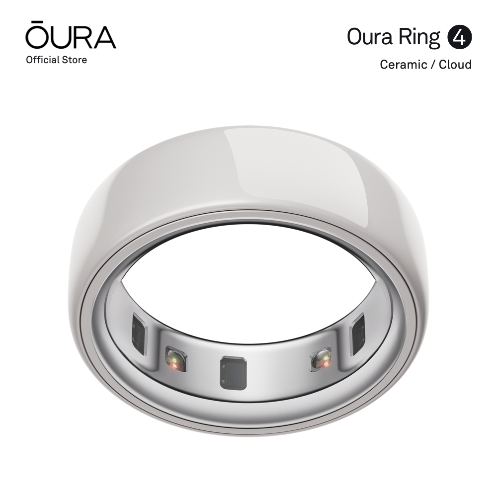 Oura Ring 4 Ceramic Smart Ring, Ceramic Model, Smart Ring - Health Tracking Ring, White / Cloud ราคา 10,000 บาท*ส่งฟรี
