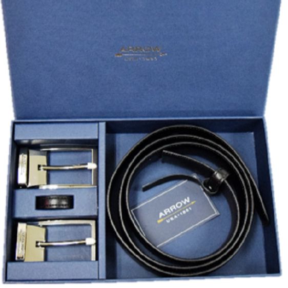 Arrow Gift Set Men's Pin Buckle Belt (Genuine Cow Leather) Model Mycg404 - Black ราคา 2,390 บาท*ส่งฟรี