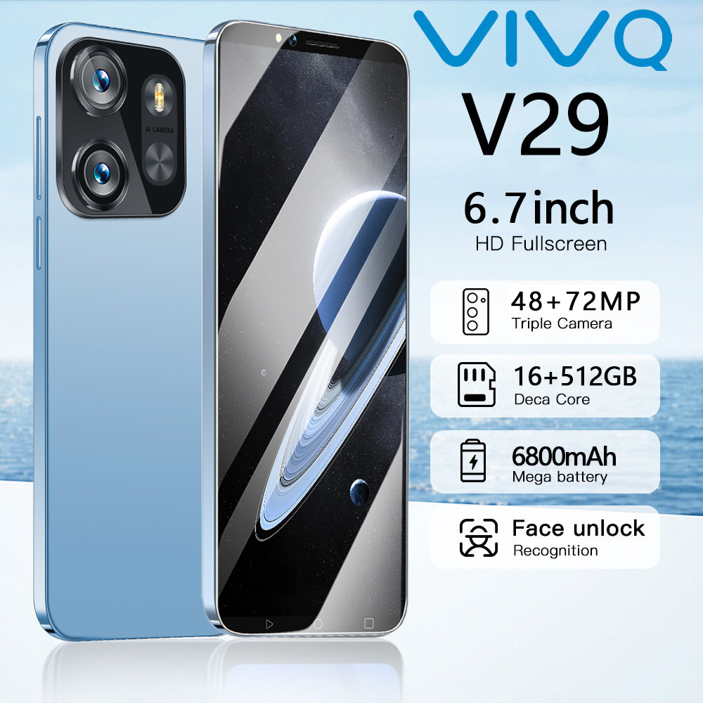 โทรศัพท์มือถือ VIV0 V29 เครื่องใหม่ smartphone 5G มือถือเต็มจอ สมาร์ทโฟน HD พิกเซลสูงมาก กล้องหน้า ปลดล็อคด้วยใบหน้า การทำงานที่ราบรื่น หน่วยความจำขนาดใหญ่ โทรศัพท์ใส่ได้2ซิม ระบบนำทาง GPS