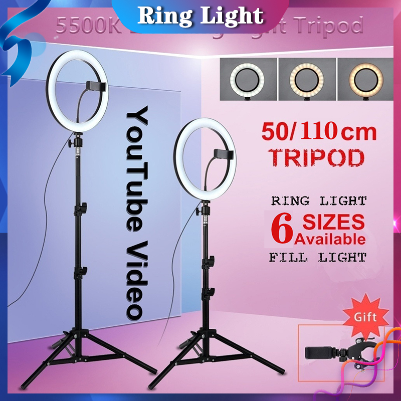 Ring Light LED 10 นิ้ว วงแหวน ไฟ ปรับสีส้ม-ขาว และความแรงแสงได้ตามต้องการ(พร้อมรีโมทปรับแสง)Photography Youtube
