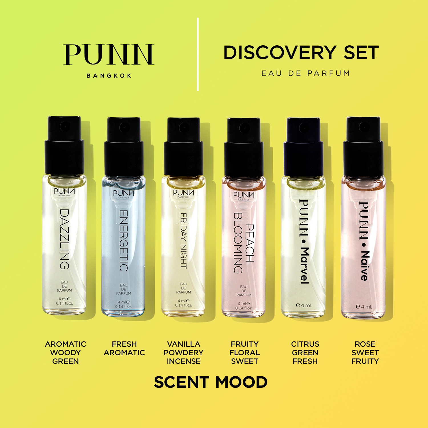 PUNN, Best Seller Pack : น้ำหอม (EDP) แพ็ค 6 หลอดๆ ละ 4 ml. ราคา 990 บาท*ส่งฟรี