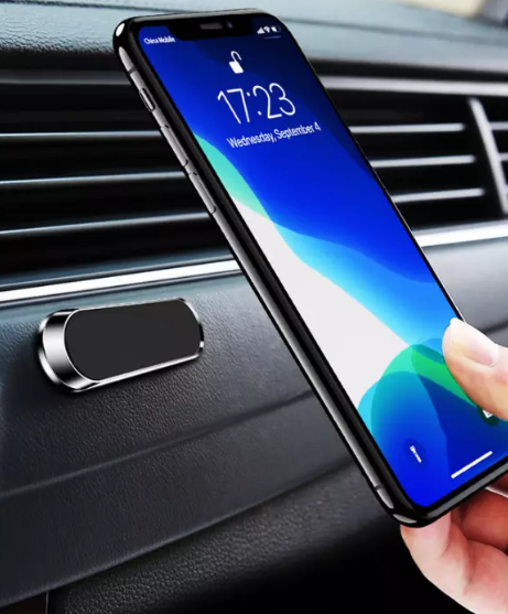 ที่วางโทรศัพท์รถยนต์แม่เหล็กมินิแถบรูปร่างขาตั้งสำหรับiPhone Samsung Xiaomiผนังแม่เหล็กโลหะติดรถยนต์ตัวยึดมือถือในรถ
