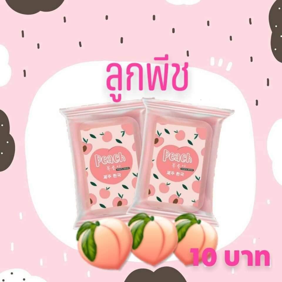 สบู่พีช(สีชมพู) หรือJeju Peach Soap 5 ก้อน