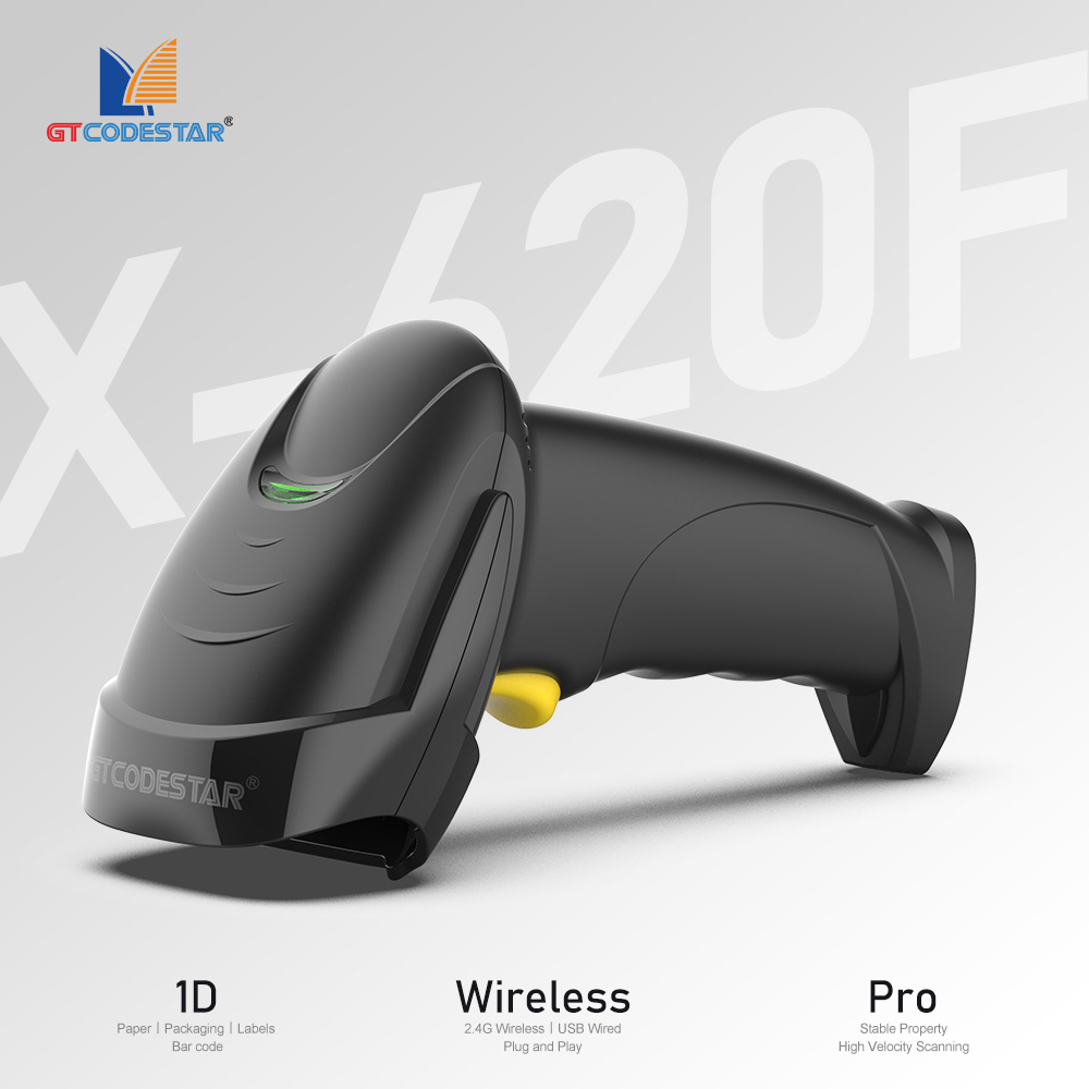 GTCODESTAR X-620F Supermarket Price Checker Barcode Scanner Wireless Laser 1D Barcode Reader ราคา 590 บาท*ส่งฟรี