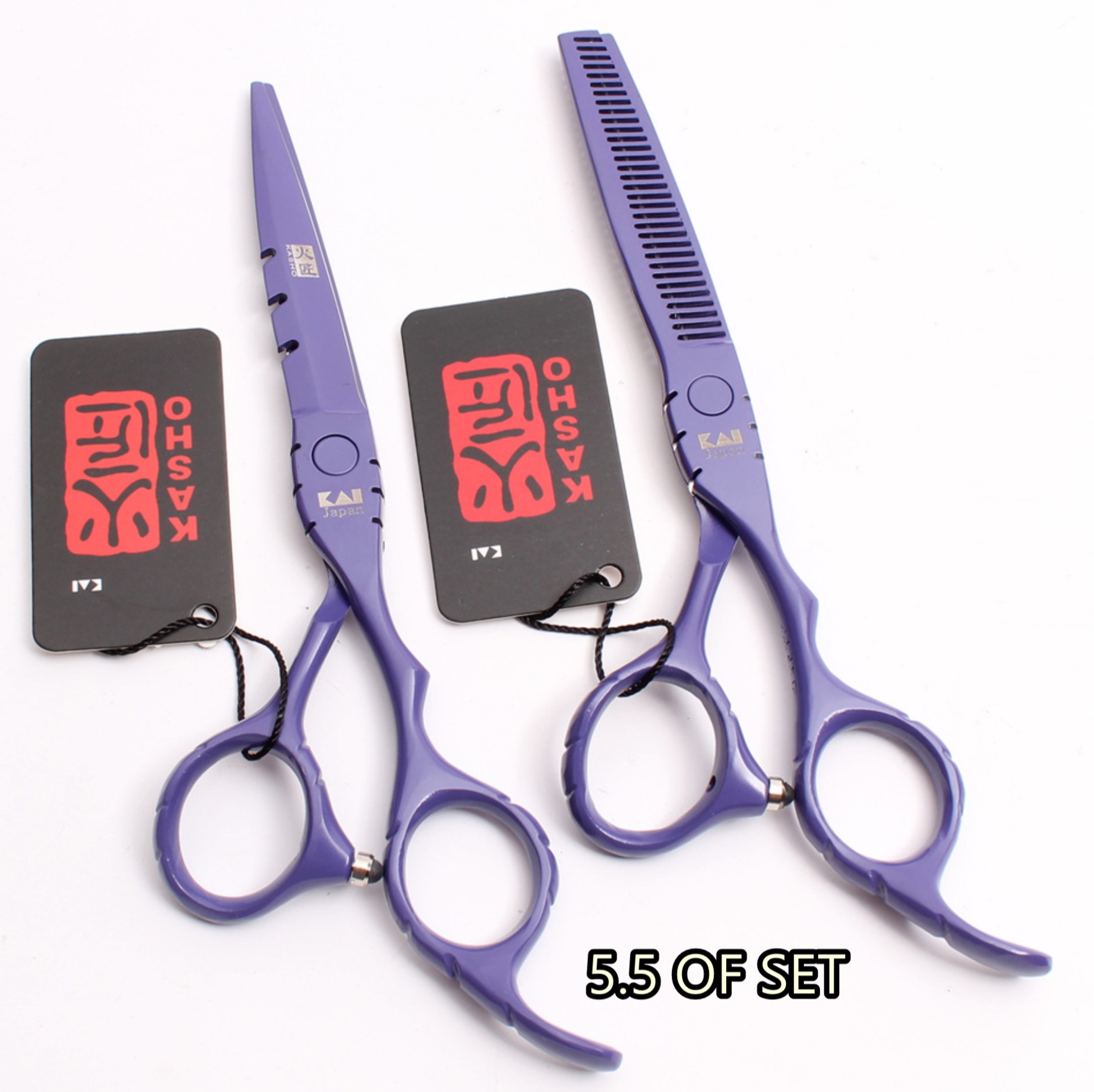 5.5/6.0kasho scissors กรรไกรตัดผมคาสโซ่ขนาด5.5/6.0 ราคา 1 คู่