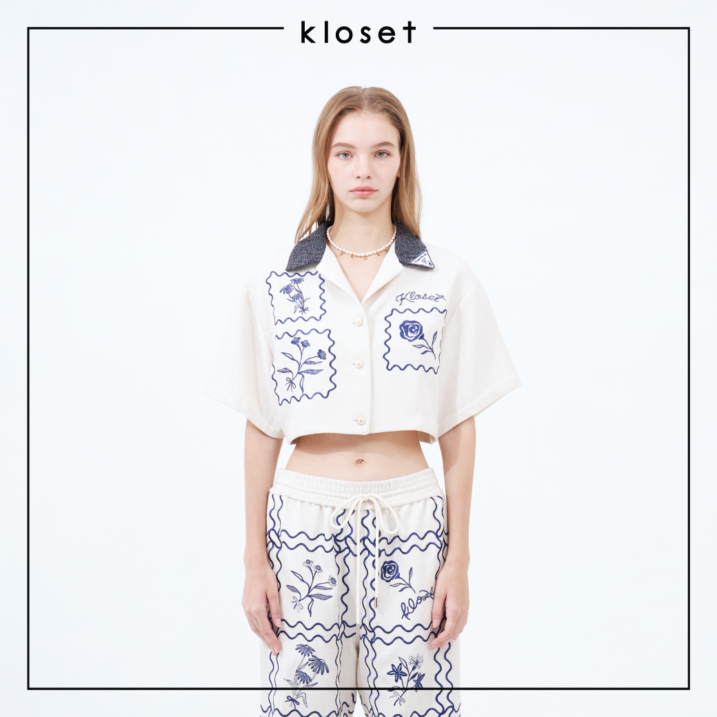 Kloset Design Train to Nice Embroidered Shirt RS25-T014-F ราคา 6,250 บาท*ส่งฟรี