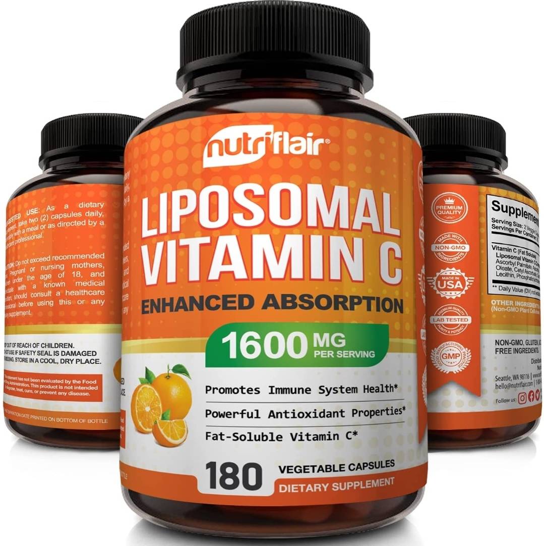 รายละเอียดเพิ่มเติมเกี่ยวกับ NutriFlair Liposomal Vitamin C 1600mg 180 Capsules