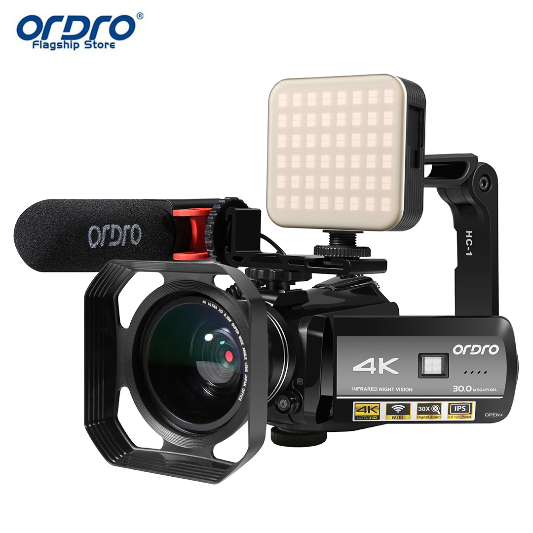 ORDRO HDR-AC3 30MP 4K Digital Video Camera Ultra HD Photography IR Night Vision WiFi for Vlogging Youtube Camcorder ราคา 5,200 บาท*ส่งฟรี