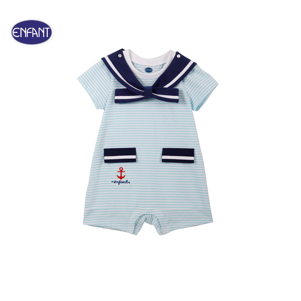 ENFANT (อองฟองต์) ชุดหมีแขนสั้น สำหรับเด็ก 0-12 เดือน คอลเล็กชั่น Marine ผ้าคอตตอน 100% สีฟ้า ราคา 1,071 บาท*ส่งฟรี