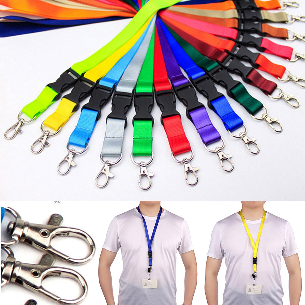 C169CKNRL Pure Color Personality USB Badge Lanyard ID Card Rope Neck Strap Mobile Phone Straps Mobile Phone Lanyard Keys Gym Holder