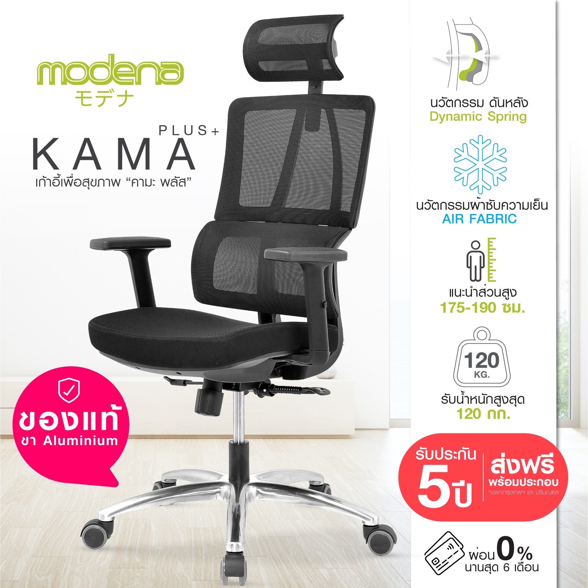 [Ready to ship] Modena Ergonomic Chair - Kama Plus / Kama Pro ราคา 4,690 บาท*ส่งฟรี