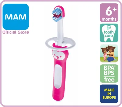 MAM Baby's Brush แปรงสีฟันสำหรับเด็ก พร้อมที่กันแปรงลงคอ 6m+ (มี 2 สี) (2)