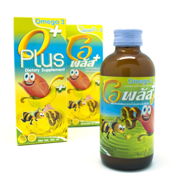 OPlusโอเมก้า 3 น้ำมันปลา ผสม วิตามินรวมและไลซีน สมองไว เจริญอาหาร ( เหมาะสำหรับเด็ก )