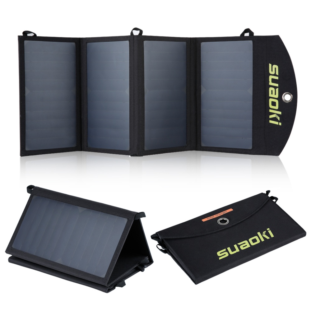 【In Stock】SUAOKI 25Wเครื่องชาร์จพลังงานแสงอาทิตย์แบบพกพาพลังงานแสงอาทิตย์แผงMono-Crystalline Universalชาร์จโทรศัพท์USB 2พอร์ตพอร์ต,TIR-Cเทคโนโลยีสำหรับอุปกรณ์USBทั้งหมด