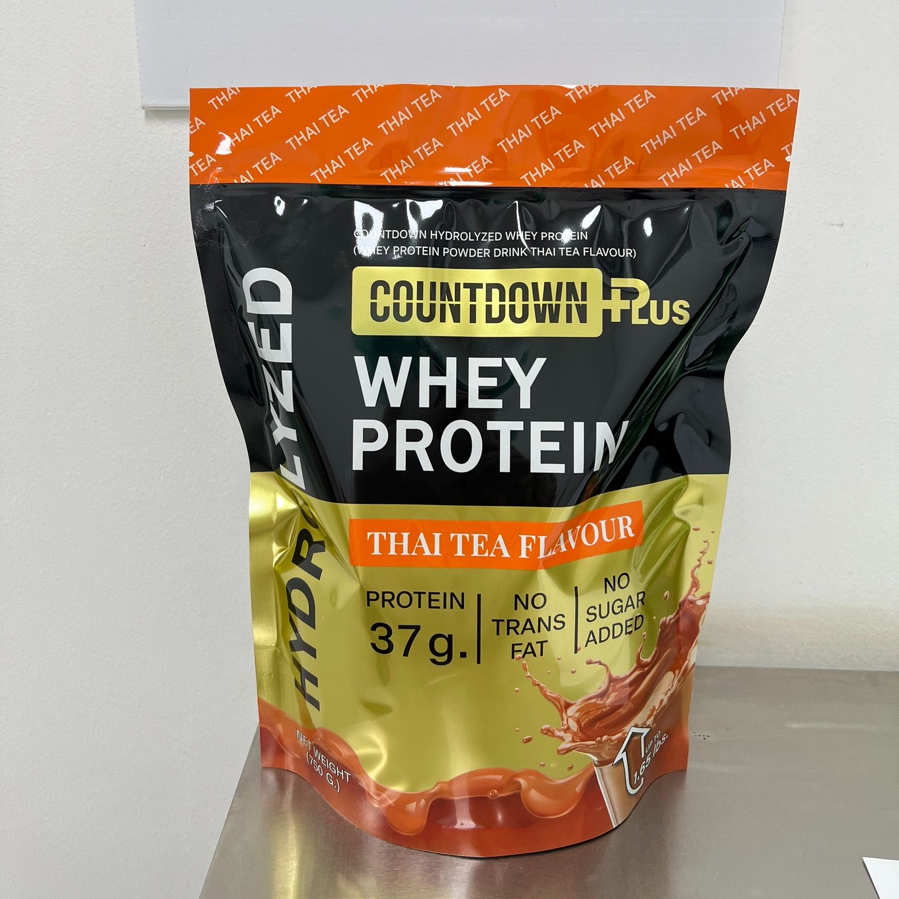เวย์โปรตีน ไฮโดรไลเซท รสชาไทย 750g. COUNTDOWN เวย์ชาไทย อาหารออกกำลังกาย หอม อร่อย ชงง่าย ละลายไว โปรตีน 37g. แพ้นมวัวทานได้ ไฮโดรเวย์ ไม่มีแลคโตส Whey Protein Hydrolyzed ราคา 999 บาท*ส่งฟรี