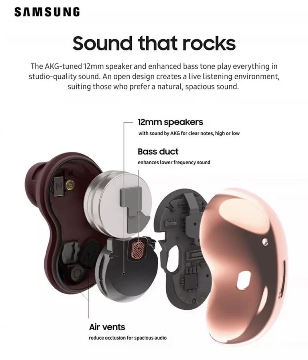 เกี่ยวกับ ซัมซุง หูฟังบลูทูธ Samsung Galaxy Buds Live TWS True Wireless Blth Headphones Headsets Sports Music Earphones หูฟังไร้สาย หูฟังบลูทูธ หูฟังไร้สาย เครื่องเสียง