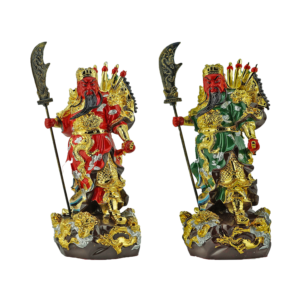 Guan Yu Guan Guan Yu Pang, standing 9 Dragons, 5 flags, 16 inches high ราคา 1,990 บาท*ส่งฟรี