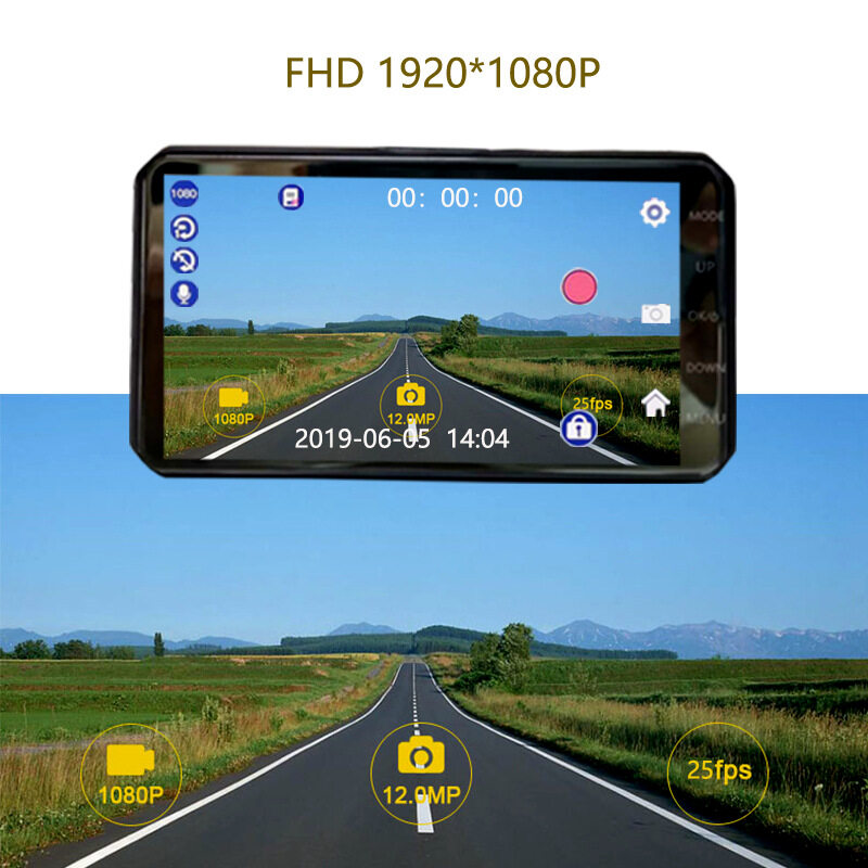 มุมมองเพิ่มเติมเกี่ยวกับ กล้องติดรถยนต์ 2กล้องหน้า-หลัง Car Camera 1080P กล้องหน้ารถ กล้องถอยหลัง การตรวจสอบที่จอดรถ เครื่องบันทึกการขับขี่