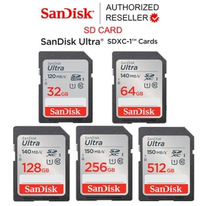สินค้า SanDisk Ultra SD Card SDXC UHS-I Memory Card 32GB 64GB 128GB 256GB 512GB C10 U1 Full HD (SDSDUNC_GN6IN) เอสดีการ์ด กล้องDSLR