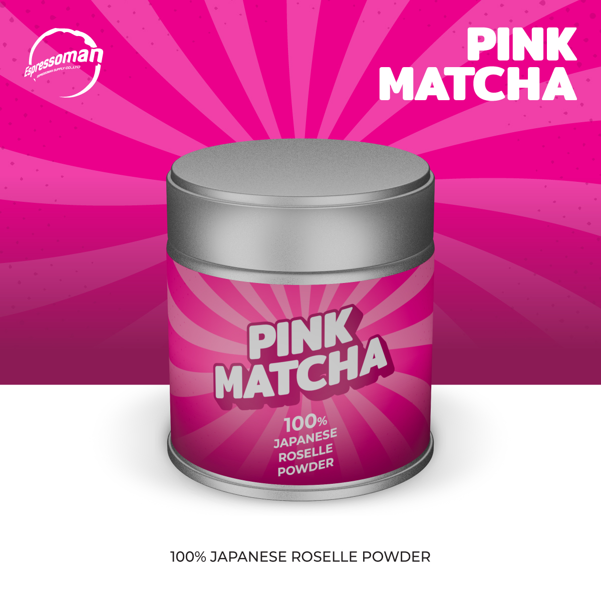 Pink Matcha Roselle Powder 100% Organic Powder Organic Roselle Powder ราคา 249 บาท*ส่งฟรี