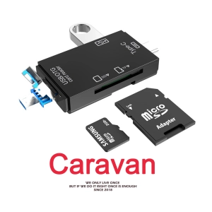 สินค้า 8# Caravan Crew 5in1 OTG Card Reader ( USB/ Micro USB/ TF/ SD/ Type-C ) Adapter Cardreader for Smartphone PC Laptop